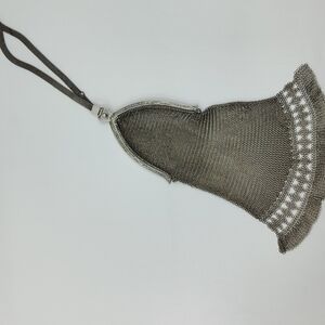 Whiting & Davis Silver Mesh Wristlet with Scalloped Edge